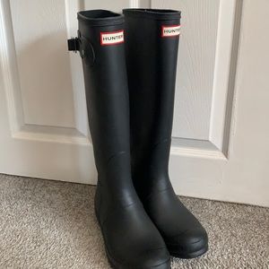 Black Matte Hunter Boots Tall
